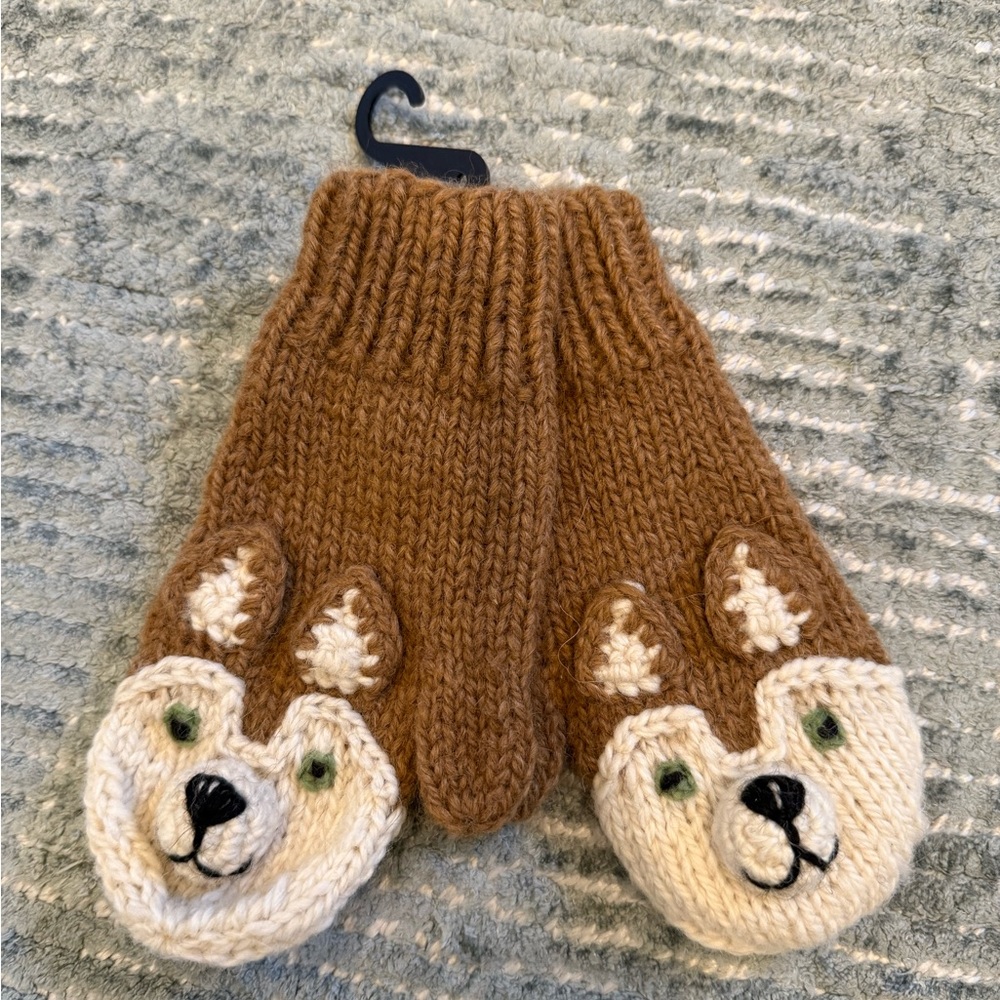 Knit toddler animal mittens